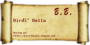 Biró Bella névjegykártya